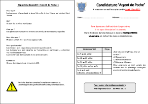Dossier d’inscription (accueil et site internet)