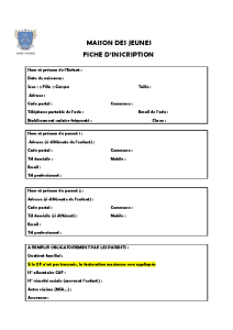 dossier inscription