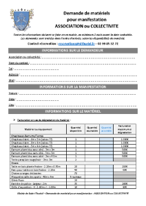 Demande matériel ASSOCIATION-COLLECTIVITE