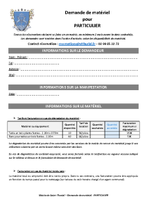 Demande matériel PARTICULIER