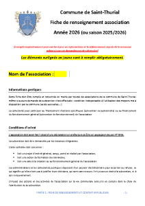 Fiche de renseignements OBLIGATOIRE