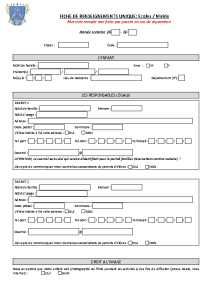 Fiche de renseignements 2026-2027